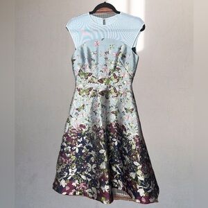 TED BAKER LONDON Butterfly Ayliah Entangled Enchanted Flare Pocket Dress Size 1